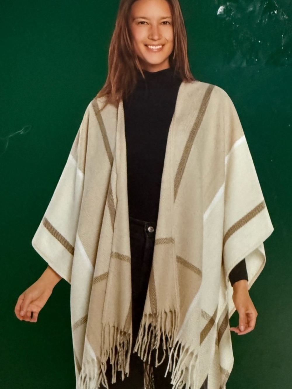 NWT Woolrich Plaid Fringe Blanket Wrap